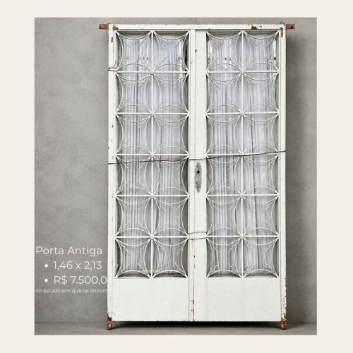 Porta Antiga de Ferro Vintage 1,46 x 2,13 m – Peça Original